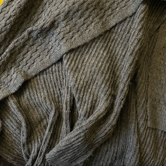 Gray Open Front Poncho Sweater - Picture 2 of 3